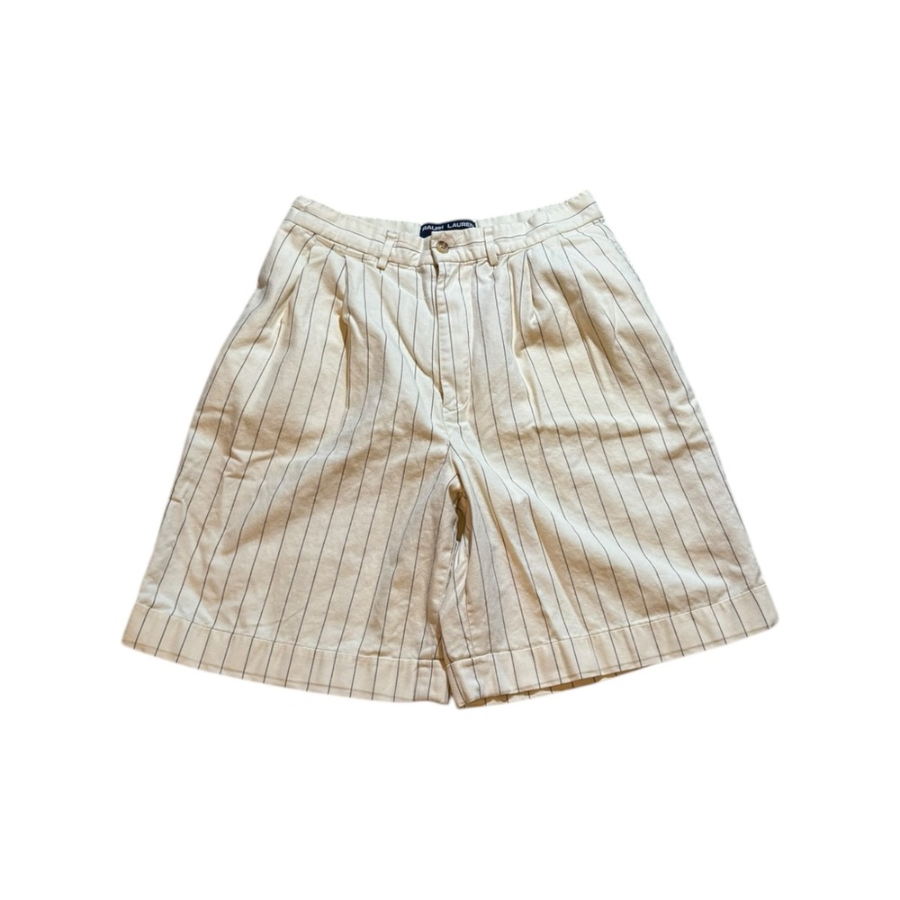 Beige Striped Men's Shorts